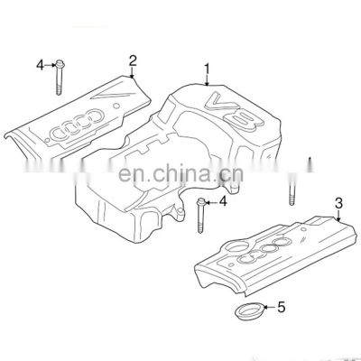 BBmart Auto Parts Engine Cover for Audi A6 S6 OE 077103935AA Factory Low Price