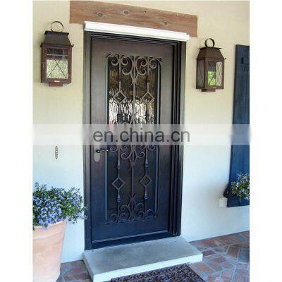 High quality iron single door design wrought iron entry door