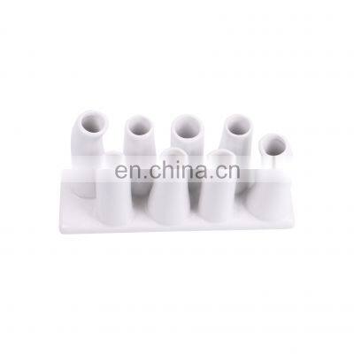 K&B creative white ceramic flower vase nordic ceramic vase with 8 holes for indoor decoration