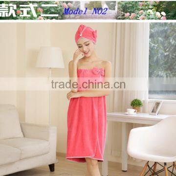 new products on china market microfiber bath towel beach set super absorbent brightly painted Bathrobe with shower cap