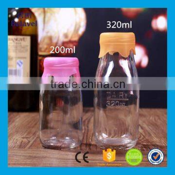 200ml 320ml transparent glass juice bottle food grade milk glass bottle