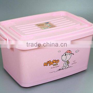 Multi Function Pink Home Large Plastic Storage Container Storage Box With Wheels