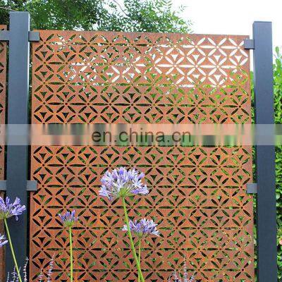 China Laser Cut Decorative Panels Wall Partition Corten Garden Divider Outdoor Metal Privacy Screens photo-4