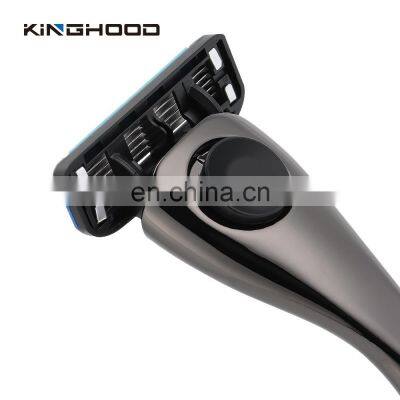 High Quality Gun Metal Black Sustainable Safety Six Blade DE Shaving Razor For Men photo-2