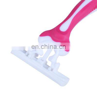 3PCS/Pack 3 Blades Disposable Women Hair Remove Razor Stainless Steel Ladies Bikini Razor Rubber Handle Lubricant Strip KL3-05W photo-4