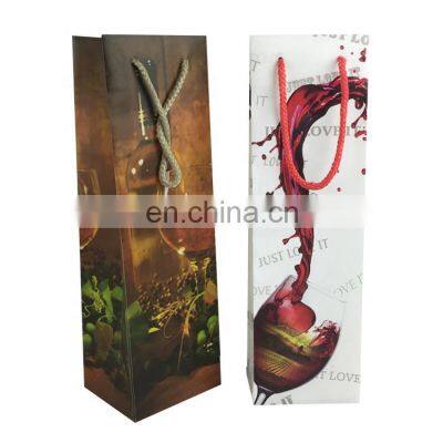 Customized Carry Packaging Handle PVC gift wine bottle bag