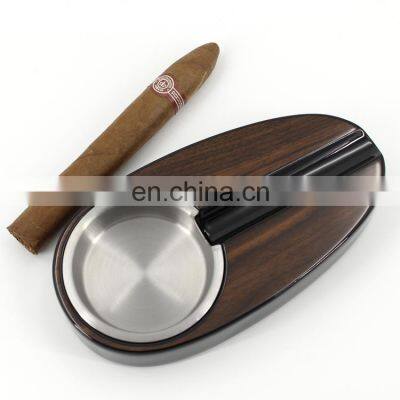 Custom wooden walnut cigar ashtray