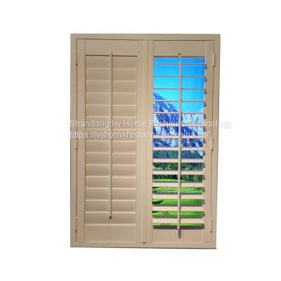 Adjustable Interior Decorations PVC Plantation Shutters Center Tilt Rod Louver Window Blinds For Room/hotel/office