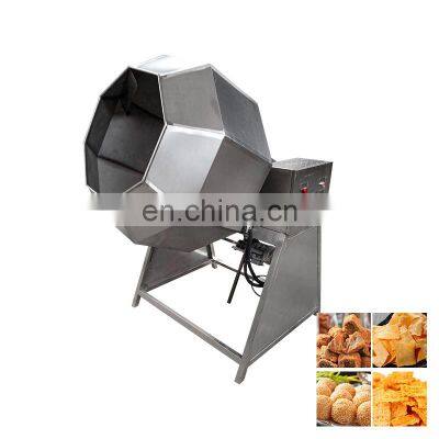 French Fries Continuous Drum Seasoning Machine Two Heads Mixed Drum And Seasoning Machine