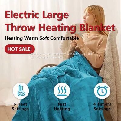 4 Timer Settings Electric Blanket/ Throw Soft Electric Blanket/ Winter Electric Blanket/