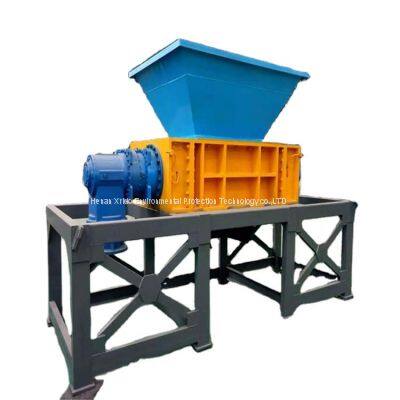 Waste Aluminum iron Crusher double shaft rubber tyre tire shredding small scrap metal shredder plastic machine