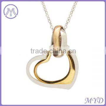 Stainless Steel Gold Plated Heart Pendant Necklace