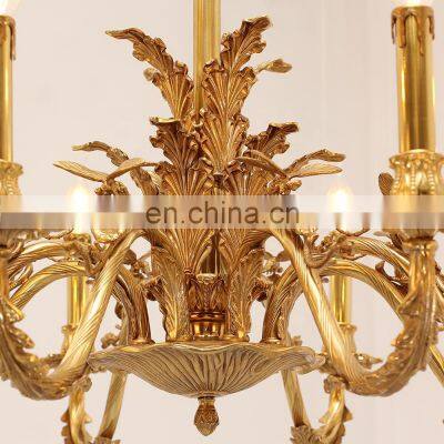 French Vintage Candle Living Room Home Decor Modern Led Brass Gold Chandelier Light photo-5