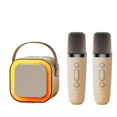 Hot selling Small  Rgb LED Wireless Karaoke Portable Bluetooth Speaker With Mic And Bluetooth Fm Radio