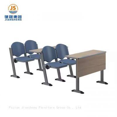 JS Group Foldable Plywood Steel Desk Stackable Plastic Lecture Hall Chair With Desk Lecture