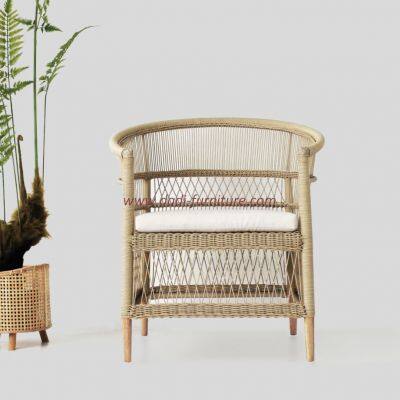 Outdoor All-weather Wicker Woven Handmade Dining Room Rattan Armchair Hotel Villa Garden