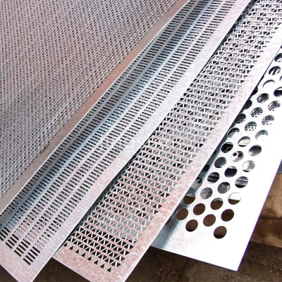 Polished, perforated 90-degree circular mesh diamond-shaped curtain wall cladding metal grille, including cutting service