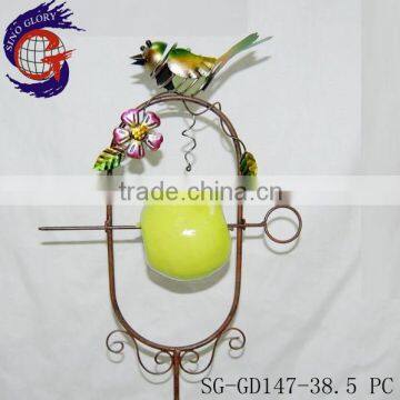 metal bird feeder stick with glow in the dark for garden decorations