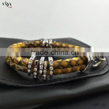 2016 New Custom Luxury Jewelry Bracelet Real Stingray/Python Skin Bracelet with Stainless Steel Clasp