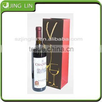 Custom Design_ wine tote paper bag in box with custom logo with great price