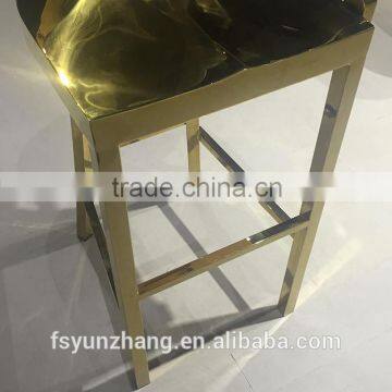 Modern Golden Stainless Steel Legs Bar Chair photo-6