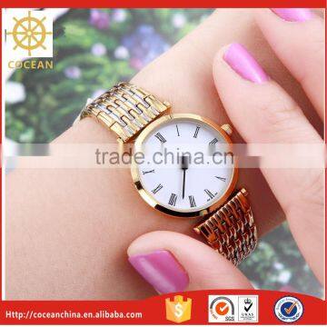 Hot Sale! Crystal Waterproof Quartz Stainless Steel Back Lady Watch