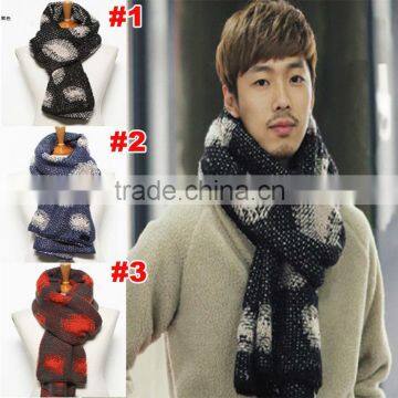 Korean Fashion Patch Winter Kintted Man Scarf