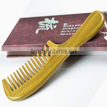 Natural Green Sandalwood Comb, Wide Tooth Comb