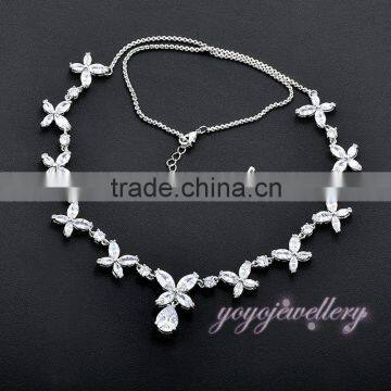 Wholesale 2016 White Stone Latest Design Saudi Gold Jewelry Necklace photo-4