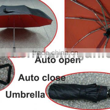 Fully auto open umbrella folding umbrella UV black coated