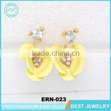 Charming Five Leaf Flower Fashion Gold Earring Hot Sell Double Design Of Ladies Earrings Jewelry Gold, Wholesale Earring