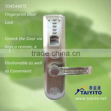 Silver Fingerpirnt door lock with remotes, keys and password