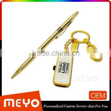 Classical elegant usb flash disk drive and ball point pen gift set