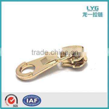 quality metal plated gold auto lock zipper slider