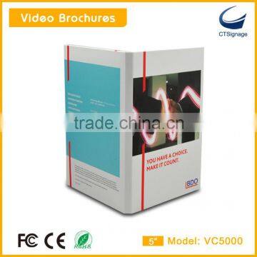 5 inch lcd screens promotional video business gift cards vc5000