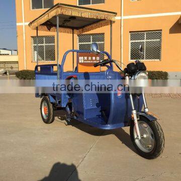 2016 200W solar panel electric tricycle 4 battery for passenger and cargo for Asia market