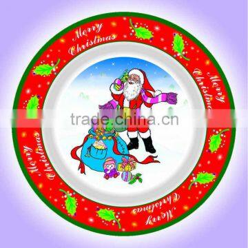 Solid melamine santa claus plate