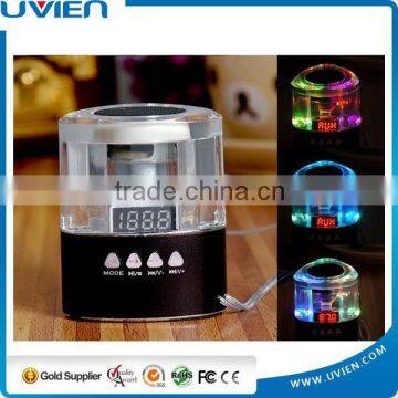 Portable Crystal Bluetooth Speaker with FM Radio, USB Flash Drive,TF Card Reader