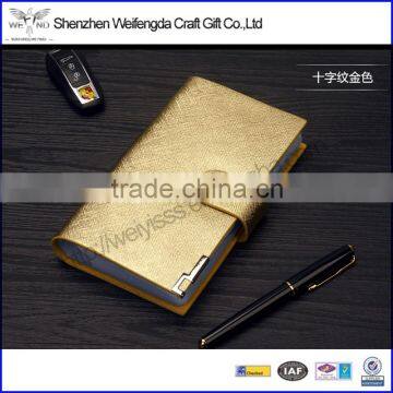 Fashion golden cover leather name card holder long style for women