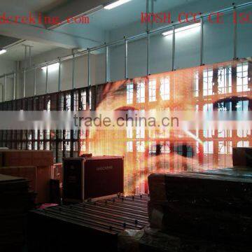 hight quality indoor &outdoor stage used transparent led curtains