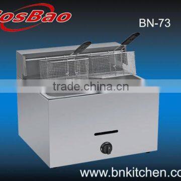 Single tank double basket gas chips frying machine