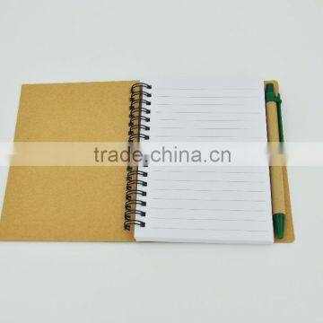 Best Selling Eco-friendly Customized Classsic Kraft Paper Cover Spiral Notebook With Pen photo-2