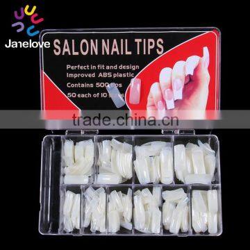 500 Pcs Clear French Stiletto False Nail Acrylic Tips