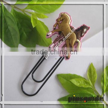 Custom Soft PVC 3D Horse Bookmark For Souvenir