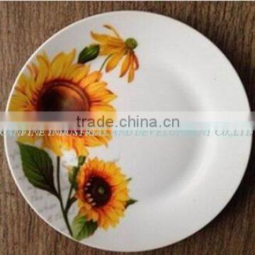 stock white ceramic dinner plate / round ceramic porcelain flat plate stocked