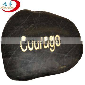 Free Sample Engraved Pebble stones etched with special desgin, logo rocks