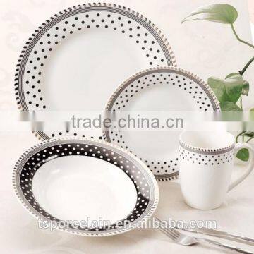 12-20pcsround shape decal porcelain dinner set, ceramic dinner set