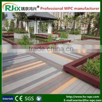 exterior wood plastic composite flooring with grey wood compoiste decking