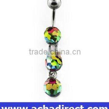 dangling belly ring disco balls