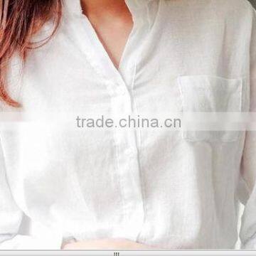 2015 printed chiffon white shirt sleeved loose shirt shirt ladies summer jacket custom shirt